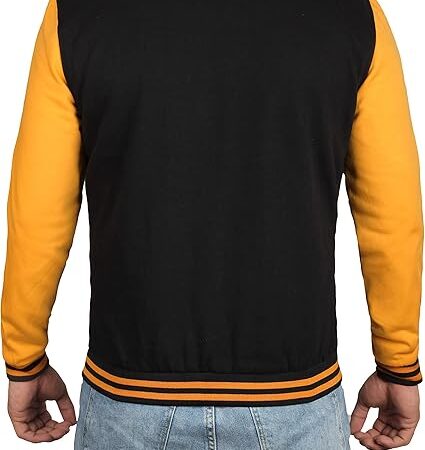 black and yellow varsity jacket mens