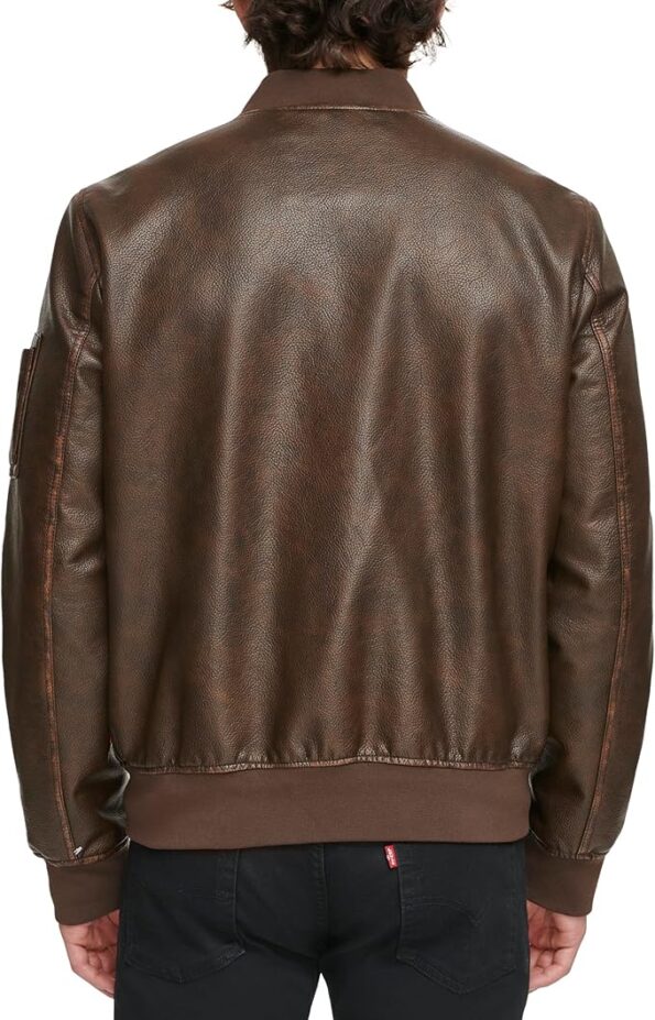 Brown Leather Varsity Jacket