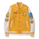 Front view of Bape Simpsons Baby Milo varsity jacket