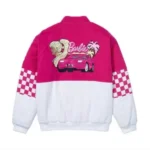 Front view of Barbie Pink Racer Motorcycle Jacket