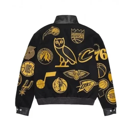 Back view of Black NBA jacket