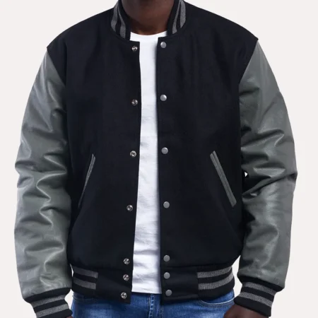 Black Grey Varsity Jacket