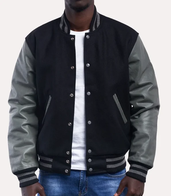 Black Grey Varsity Jacket