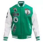 Front view of Boston Clasiic Rib varsity jacket