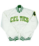 Front view of Womens Celtics White Varsity Jacket