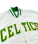 Front view of Womens Celtics White Varsity Jacket