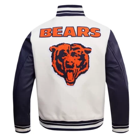 Back view of Chicago Bears Classic Rib Varsity Jacket