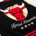 Front view of Chicago Bulls x Lyrical Varsity Jacket