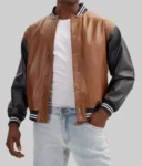 Danny-Mens-Brown-and-Black-Leather-Varsity-Jacket-1