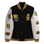 Front view of Death Row Records Varsity Jacket