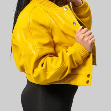 yellow varsity jacket women's