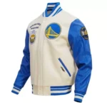 Front view of Golden State Warriors Varsity Jacket