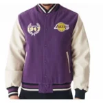 Front view of LA Lakers NBA Lifestyle Varsity Jacket