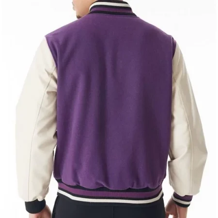 Back view of LA Lakers NBA Lifestyle Varsity Jacket