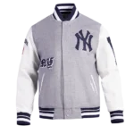 Varsity Jacket Grey White