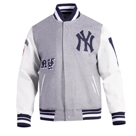 Varsity Jacket Grey White