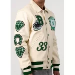 Front view of Boston-inspired Varsity Jacket