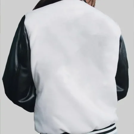 women white leather jacket