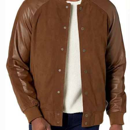 Varsity Jacket Men Brown