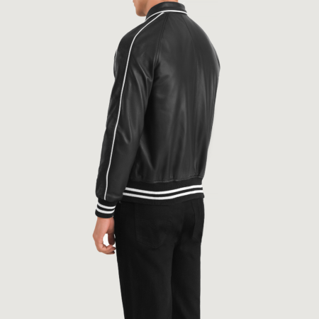 Black Varsity Jacket Leather Sleeves