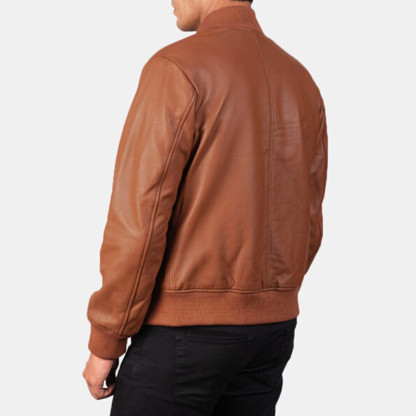 Mens Brown Leather Varsity Jacket