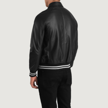 black varsity jacket leather