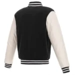 Front view of Miami Dolphins Varsity Black Jacket