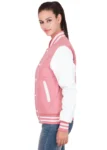 PinkVarsityJacketWomenswithWhiteLeatherSleeves-1