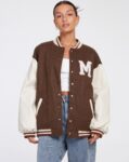 Womens Brown Varsity Jacket