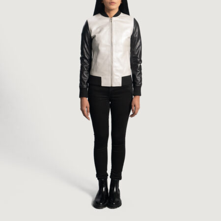 white leather jacket womens