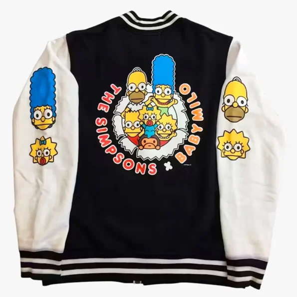 Back view of Bape Simpsons Baby Milo Varsity Jacket