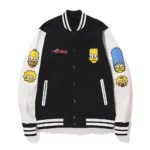 Front view of Bape Simpsons Baby Milo varsity jacket