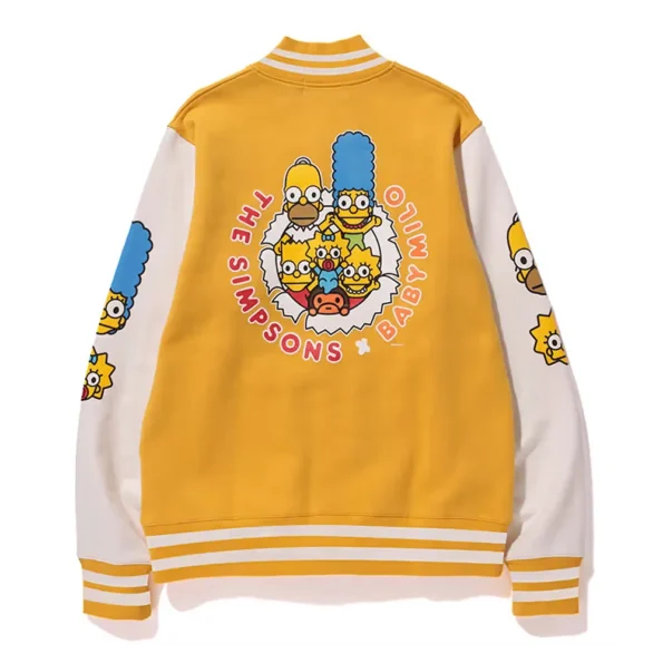 Back view of Bape Simpsons Baby Milo Varsity Jacket