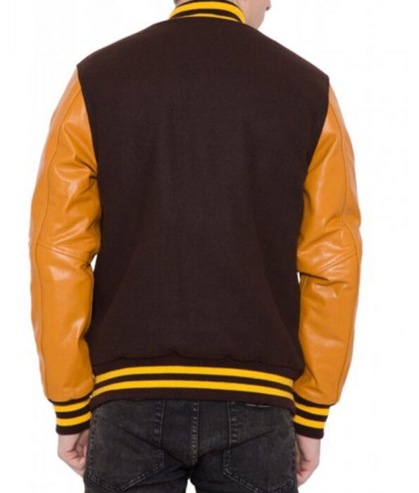 Brown And Gold Varsity Jacket