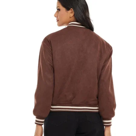 brown varsity jacket womens