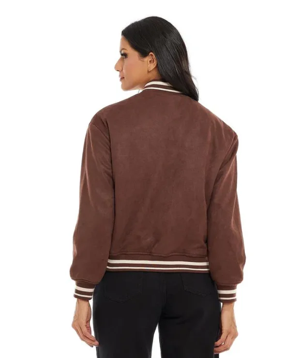 brown varsity jacket womens