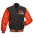 Grey And Orange Varsity Jacket