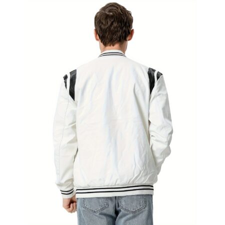 mens white leather jacket