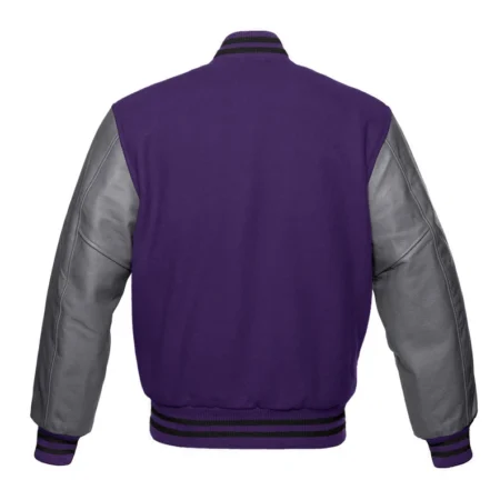 Men Black And Purple Varsity Jacket