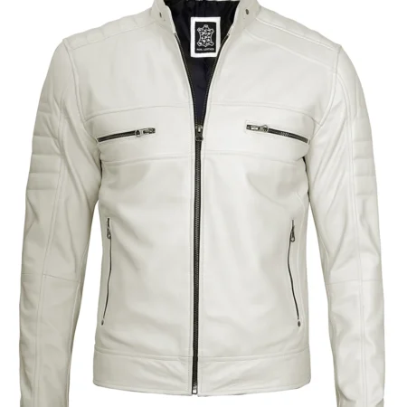 white leather jacket