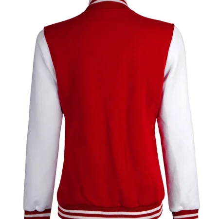 white and red varsity jacket