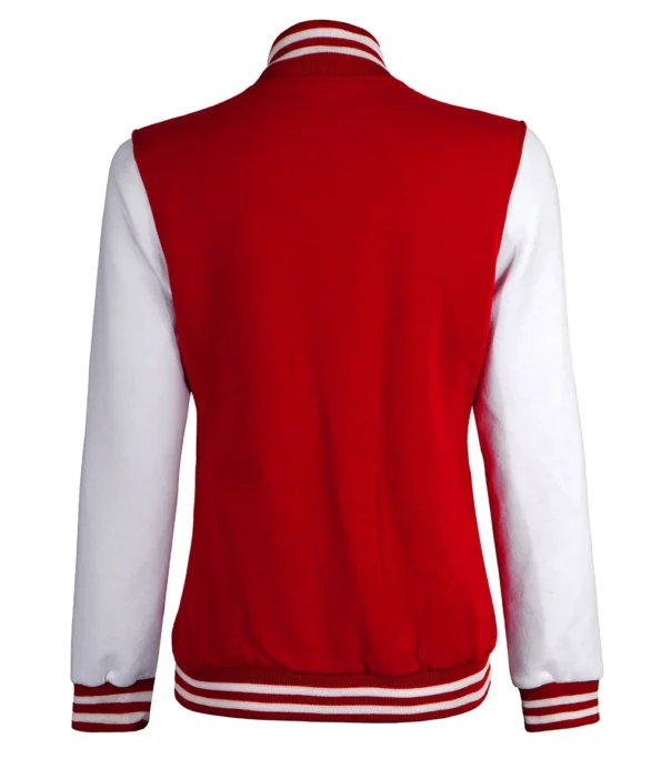 white and red varsity jacket