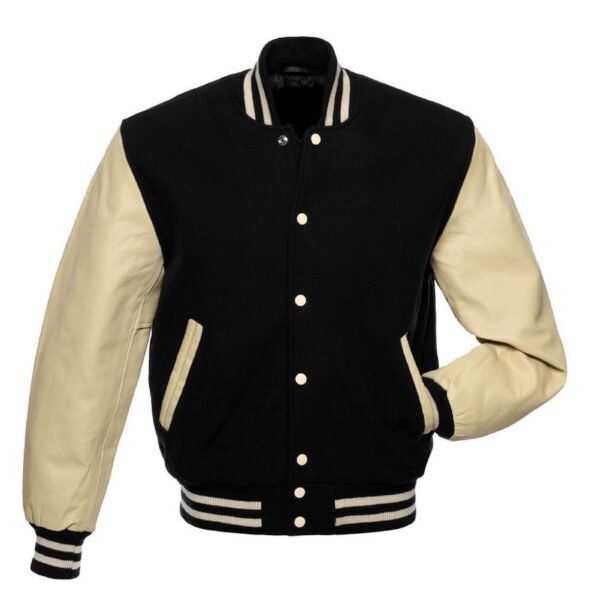 Black And Cream Varsity Jacket