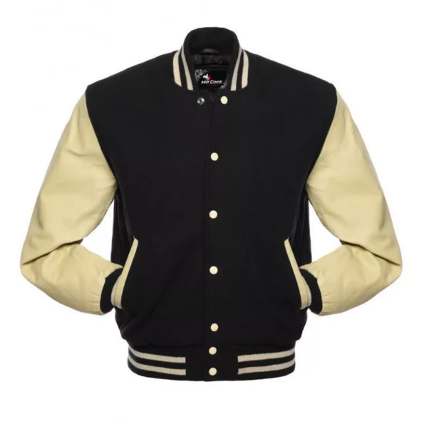 Black And Cream Varsity Jacket