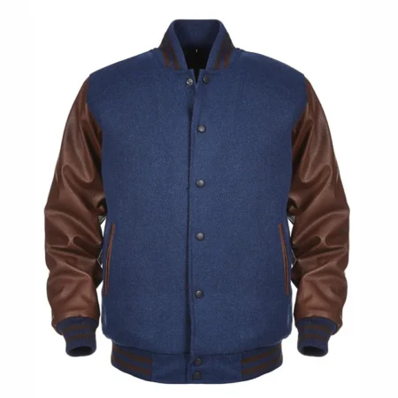 Varsity Jacket Navy Brown