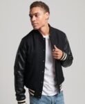 Black Varsity Bomber Jacket