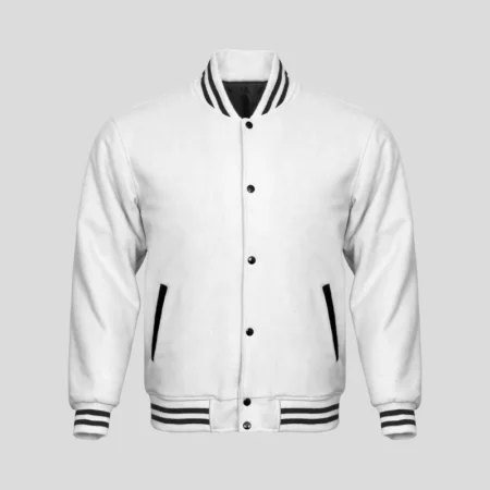 varsity jacket white leather sleeves