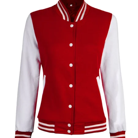 white and red varsity jacket