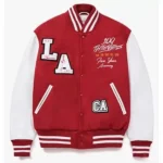 Front view of 100 Thieves 5-Year Varsity Jacket