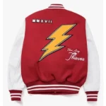 Front view of 100 Thieves 5-Year Varsity Jacket